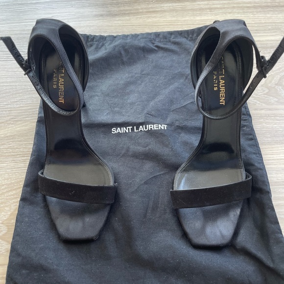 Saint Laurent Shoes - Saint Laurent Black Satin Heels